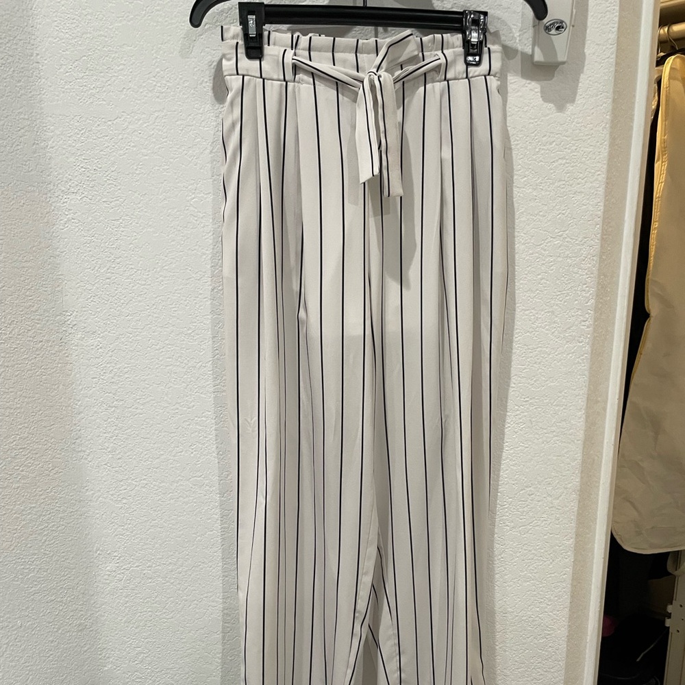 HYFVE Black and White Striped Pants